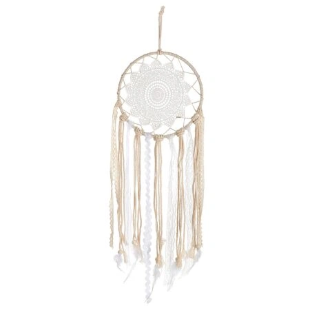 Διακοσμητικό Κρεμαστό Μάτι Λευκό/Μπεζ Ύφασμα 3x20x70cm