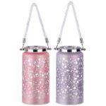 Φανάρι  Φωτιζόμενο LED Με Διακόσμηση Γυαλί 16cm Σε 2 Χρώματα