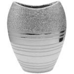 Βάζο ArteLibre Ασημί Κεραμικό 13.5x24x29.5cm