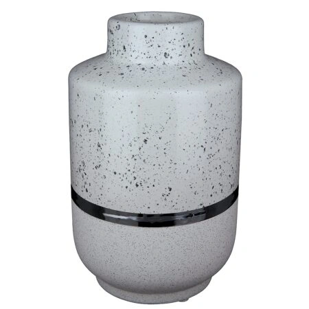 Βάζο ArteLibre Λευκό/Ασημί Κεραμικό 12.5x12.5x19.5cm