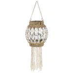 Φανάρι  Καφέ/Λευκό Μπαμπού/Rattan 29cm