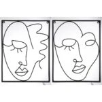 Διακοσμητικό Τοίχου Κορνίζα ArteLibre Πρόσωπο Μαύρο Μέταλλο 1.5x30x40cm Σε 2 Σχέδια