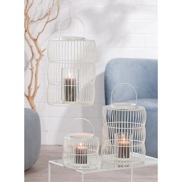 Φανάρι Κλουβί Λευκό Μέταλλο 23cm
