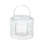 Φανάρι Κλουβί Λευκό Μέταλλο 23cm