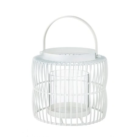 Φανάρι  Κλουβί Λευκό Μέταλλο 23cm