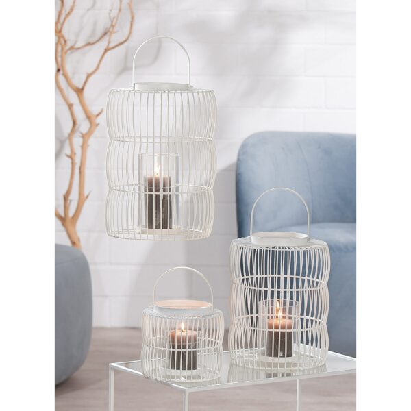 Φανάρι Κλουβί Λευκό Μέταλλο 35cm