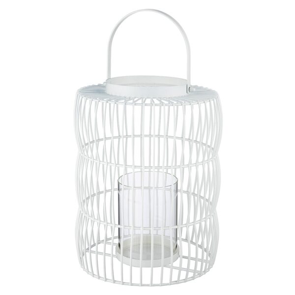 Φανάρι Κλουβί Λευκό Μέταλλο 35cm