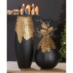 Βάζο ArteLibre Χρυσό/Μαύρο Αλουμίνιο 26cm