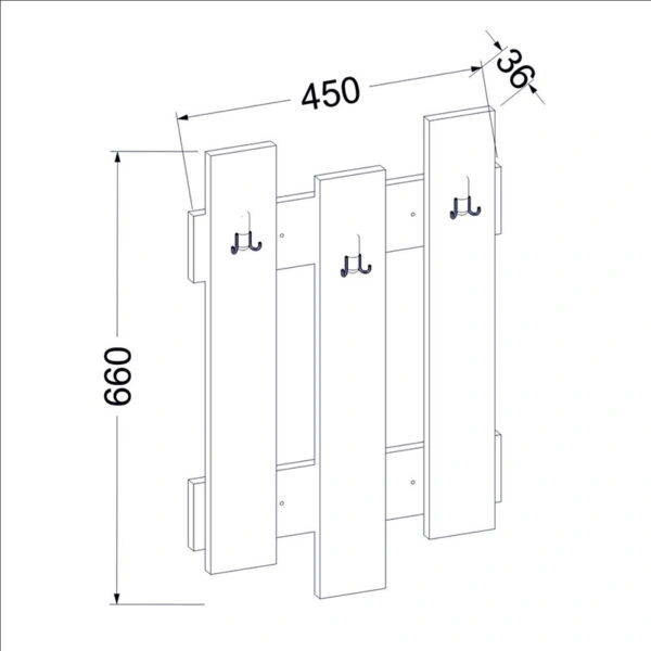 Κρεμάστρα Nix Wave χρώμα λευκό antique 45x3.5x66εκ