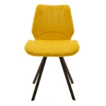 Καρέκλα Sabia βελούδο κίτρινο-μαύρο πόδι