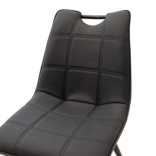 Καρέκλα Nely ανθρακί pu-μαύρο πόδι