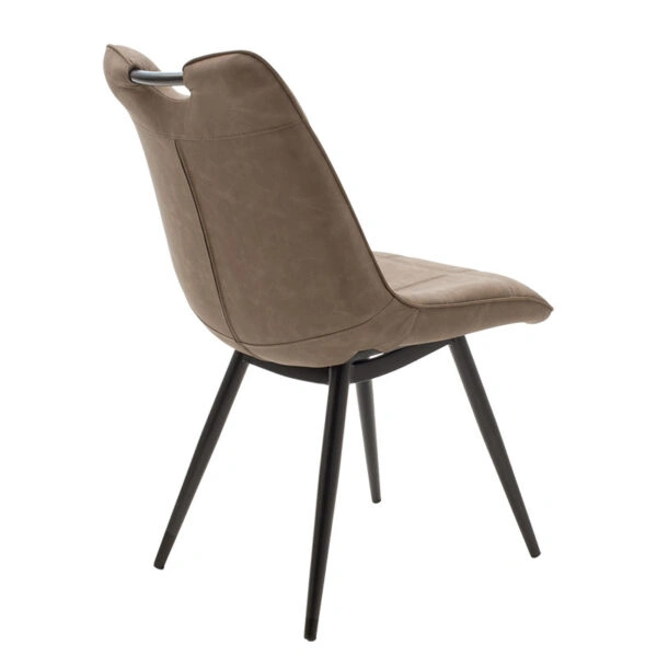 Καρέκλα Nely  PU καφέ antique-μαύρο πόδι
