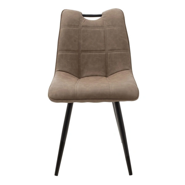 Καρέκλα Nely  PU καφέ antique-μαύρο πόδι