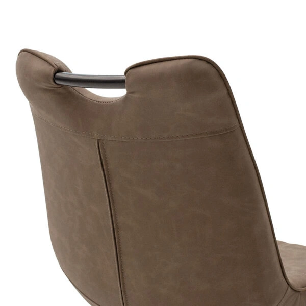 Καρέκλα Nely  PU καφέ antique-μαύρο πόδι