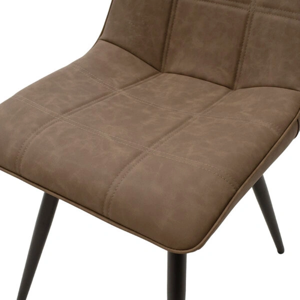 Καρέκλα Nely  PU καφέ antique-μαύρο πόδι