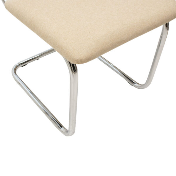 Καρέκλα Lusy pe ύφασμα μπεζ-βάση χρωμίου
