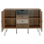 Μπουφές Boho  με τέσσερα συρτάρια καρυδί μεταλλικά πόδια 122x39,5x86εκ