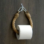 Κρεμάστρα - χαρτοθήκη τοίχου PWF-0226 μεταλλική με σχοινί 12x3x38εκ