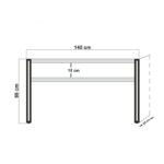 Κονσόλα PWF-0241  χρώμα πεύκου-μαύρο 140x35x80εκ