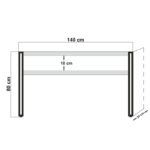 Κονσόλα PWF-0241  χρώμα πεύκου-μαύρο 140x35x80εκ