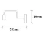 Φωτιστικό τοίχου - απλίκα PWL-0053 Ε27 χρώμα μαύρο 28x4x11εκ