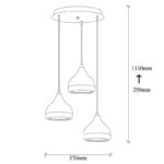 Φωτιστικό οροφής τρίφωτο Elprecious E27 μαύρο-μπρονζέ Φ37x111εκ
