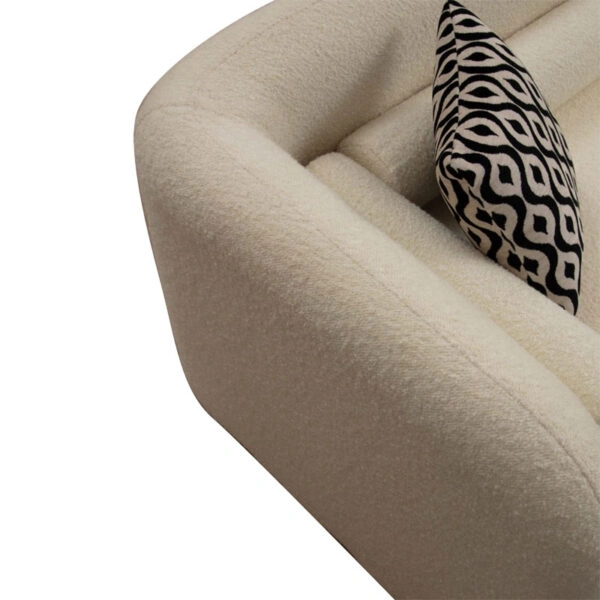 Καναπές 3θέσιος Tranquil I  ύφασμα μπουκλέ κρεμ 228x90x74εκ