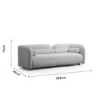 Καναπές 3θέσιος Tranquil I  ύφασμα μπουκλέ κρεμ 228x90x74εκ