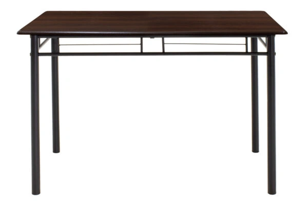 Τραπεζαρία Roza σετ 5τμχ χρώμα σκούρο καρυδί - πόδια μαύρο ματ 120x70x75εκ