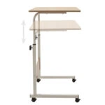 Γραφείο Piper  με αυξομείωση ύψους-MDF φυσικό-λευκό 60x40x69-90εκ