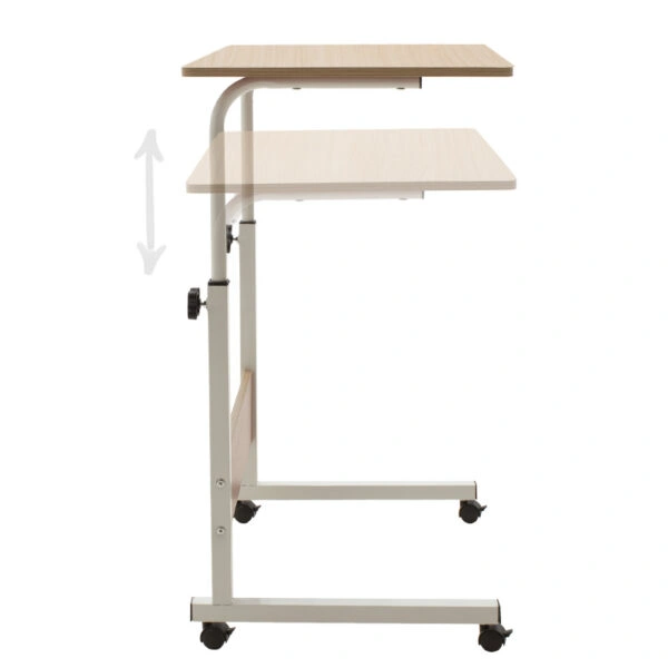 Γραφείο Piper  με αυξομείωση ύψους-MDF φυσικό-λευκό 60x40x69-90εκ