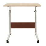 Γραφείο Piper  με αυξομείωση ύψους-MDF φυσικό-λευκό 60x40x69-90εκ