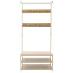 Έπιπλο εισόδου Πορτ Μαντώ Ralph MDF φυσικό-λευκό 80x40x170εκ