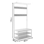 Έπιπλο εισόδου Πορτ Μαντώ Ralph MDF φυσικό-λευκό 80x40x170εκ