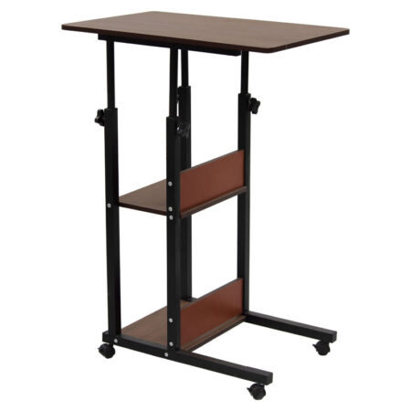 Βοηθητικό τραπέζι Babs  τροχήλατο καρυδί-μαύρο 60x40x71-92εκ