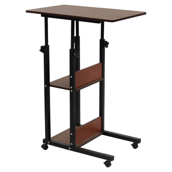 Βοηθητικό τραπέζι Babs τροχήλατο καρυδί-μαύρο 60x40x71-92εκ