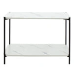 Βοηθητικό τραπέζι Mara MDF λευκό μαρμάρου-μαύρο 80x40x55cm