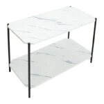 Βοηθητικό τραπέζι Mara MDF λευκό μαρμάρου-μαύρο 80x40x55cm