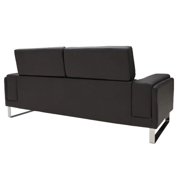 Καναπές Shea 3θέσιος pu μαύρο-inox 198x80x87εκ