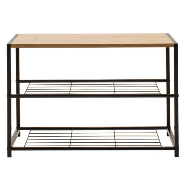 Παπουτσοθήκη Ramon  6 ζευγών φυσικό-μαύρο 63x30x43εκ