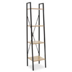 Βιβλιοθήκη Ramon φυσικό-μαύρο 34x32,5x148εκ