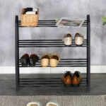 Παπουτσοθήκη Ramon  12 ζευγών μέταλλο μαύρο 62x20x62εκ