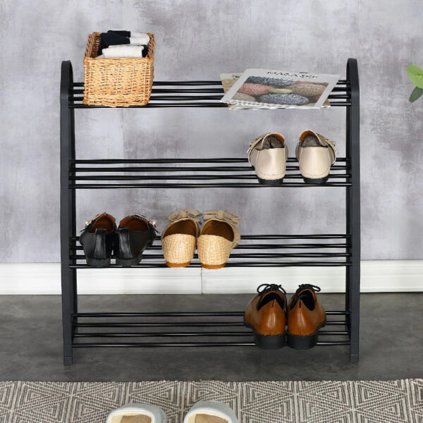 Παπουτσοθήκη Ramon  12 ζευγών μέταλλο μαύρο 62x20x62εκ