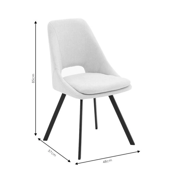 Καρέκλα Initiate  ύφασμα cream-πόδι μαύρο