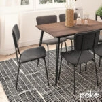 Καρέκλα Tania  ύφασμα ανθρακί antique-μαύρο πόδι