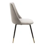 Καρέκλα Giselle βελούδο γκρι-μαύρο χρυσό πόδι