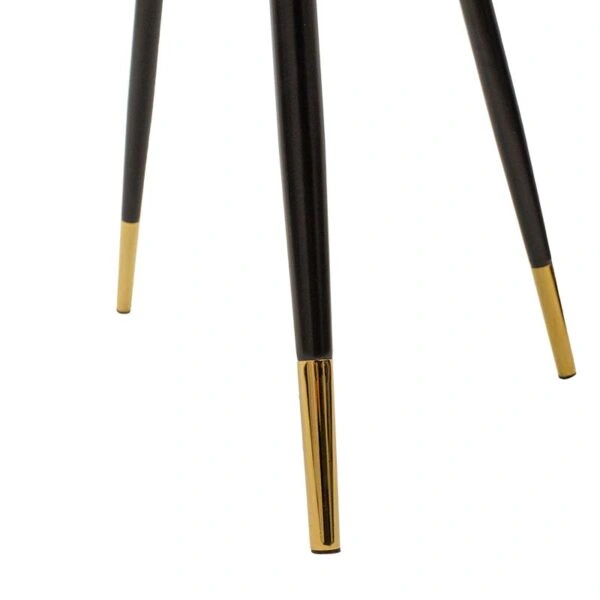 Καρέκλα Giselle βελούδο γκρι-μαύρο χρυσό πόδι