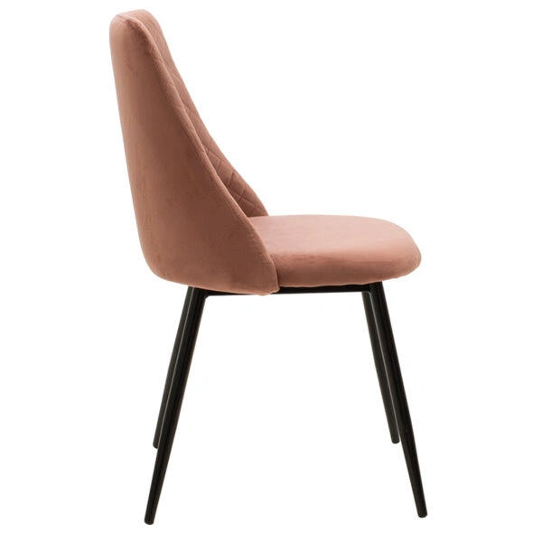 Καρέκλα Giselle βελούδο σάπιο μήλο-μαύρο πόδι