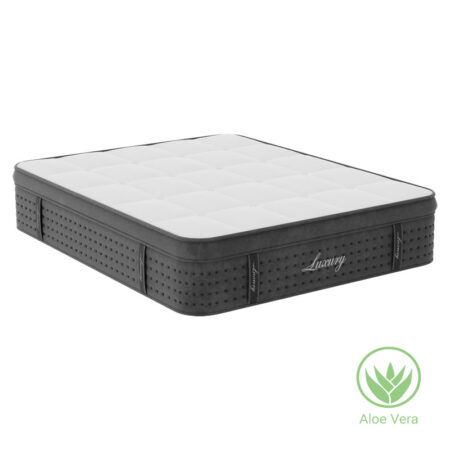 Στρώμα Luxury  pocket spring+gel memory foam+latex μονής όψης aloe vera 34-36cm 160x200εκ