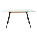 Τραπέζι Astrid γυάλινο 10χιλ - πόδι μαύρο 140x80x75εκ